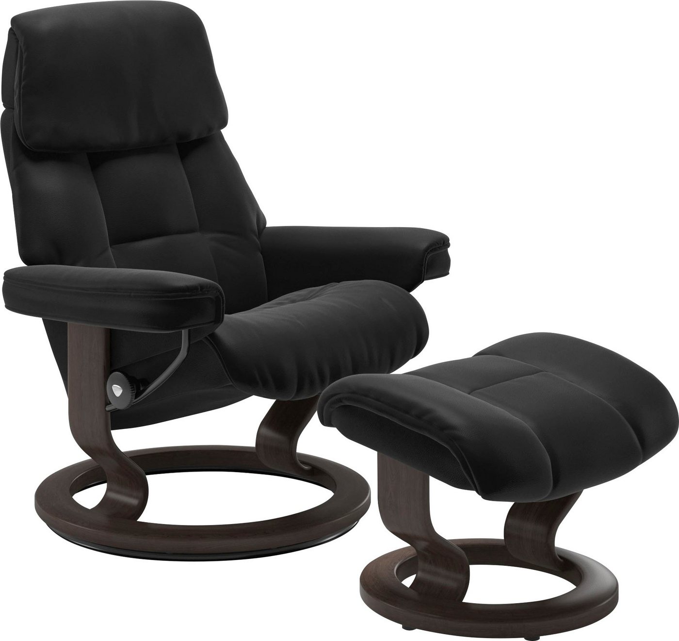 Stressless® Relaxsessel Ruby (Set, Relaxsessel mit Hocker), mit Classic Base, Größe S, Gestell Eiche, Wenge, Braun & Schwarz von Stressless®