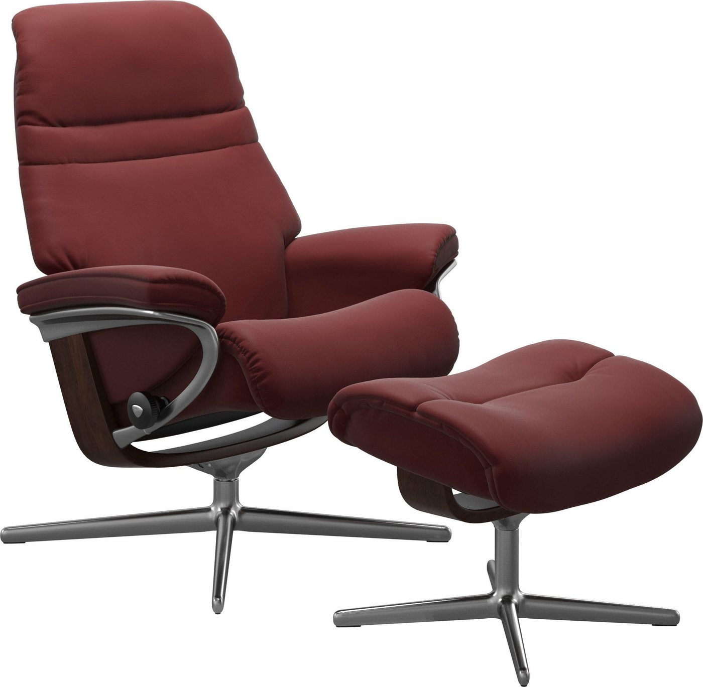 Stressless® Relaxsessel Sunrise (Set, Relaxsessel mit Hocker), mit Hocker, mit Cross Base, Größe S, M & L, Holzakzent Braun von Stressless®