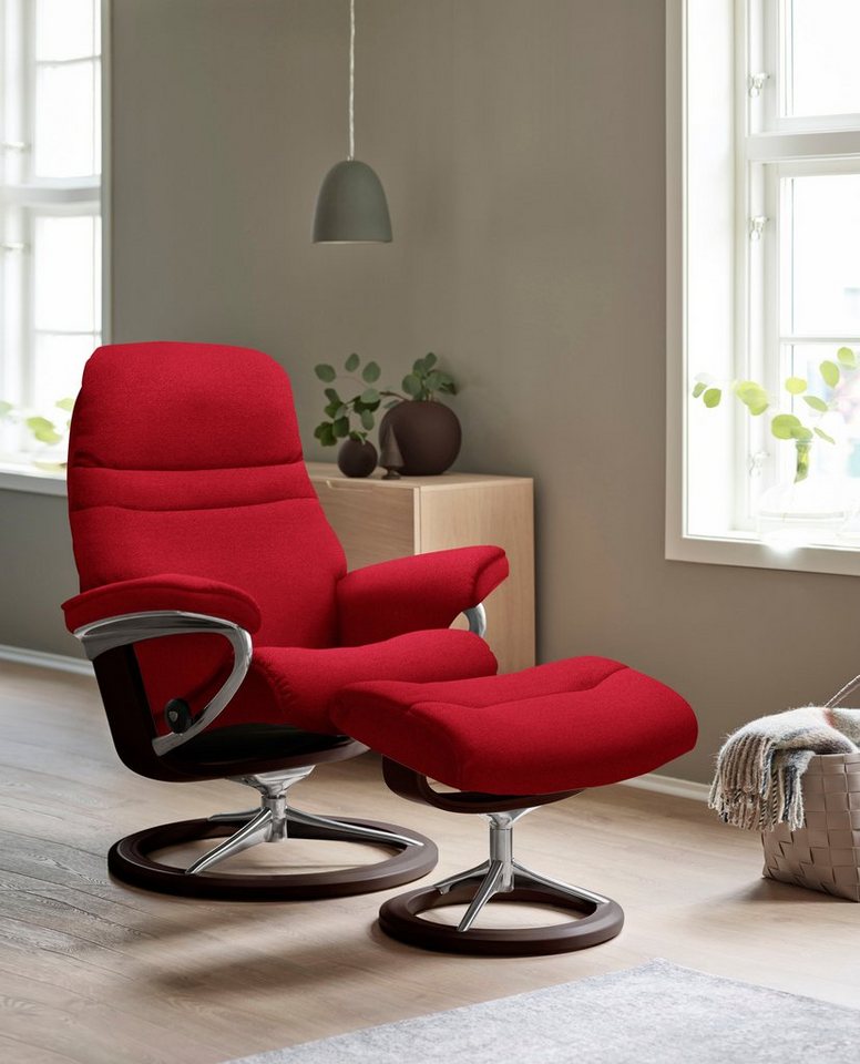 Stressless® Relaxsessel Sunrise (Set, Relaxsessel mit Hocker), mit Signature Base, Größe L, Gestell Braun von Stressless®