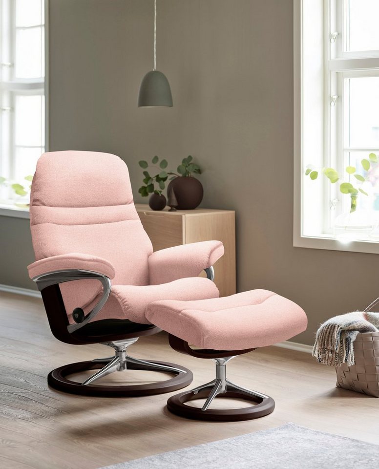 Stressless® Relaxsessel Sunrise (Set, Relaxsessel mit Hocker), mit Signature Base, Größe L, Gestell Braun von Stressless®