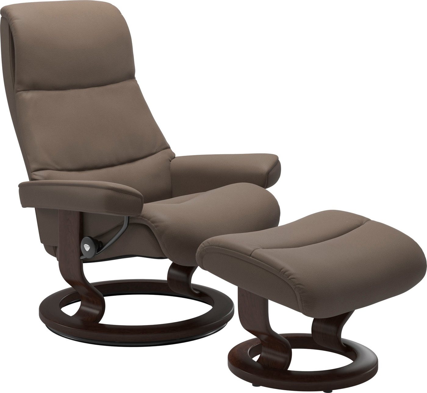 Stressless® Relaxsessel View (Set, Relaxsessel mit Hocker), mit Classic Base, Größe M,Gestell Braun von Stressless®