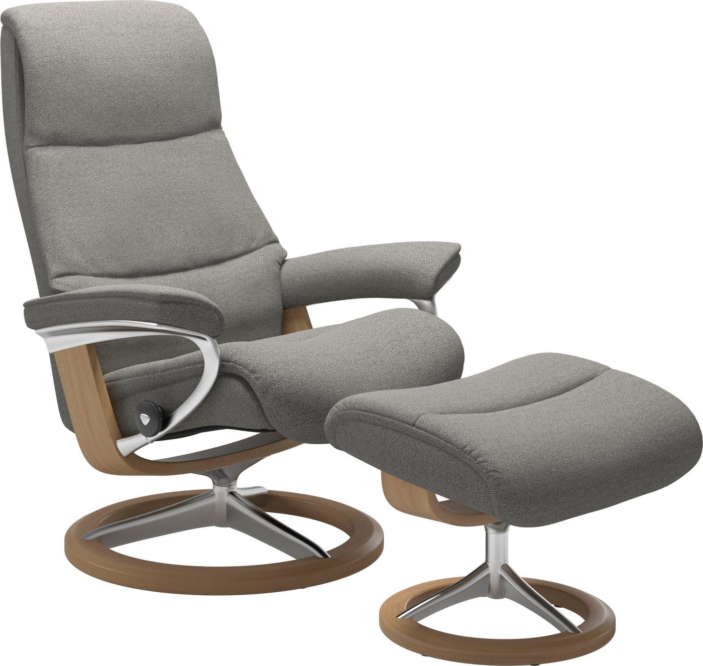 Stressless® Relaxsessel View (Set, Relaxsessel mit Hocker), mit Signature Base, Größe L,Gestell Eiche von Stressless®