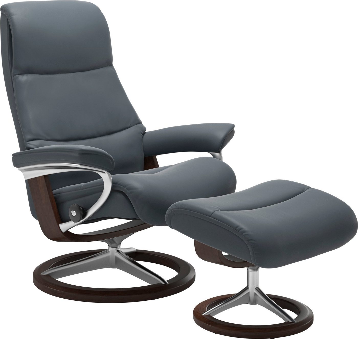 Stressless® Relaxsessel View (Set, Relaxsessel mit Hocker), mit Signature Base, Größe M,Gestell Braun von Stressless®