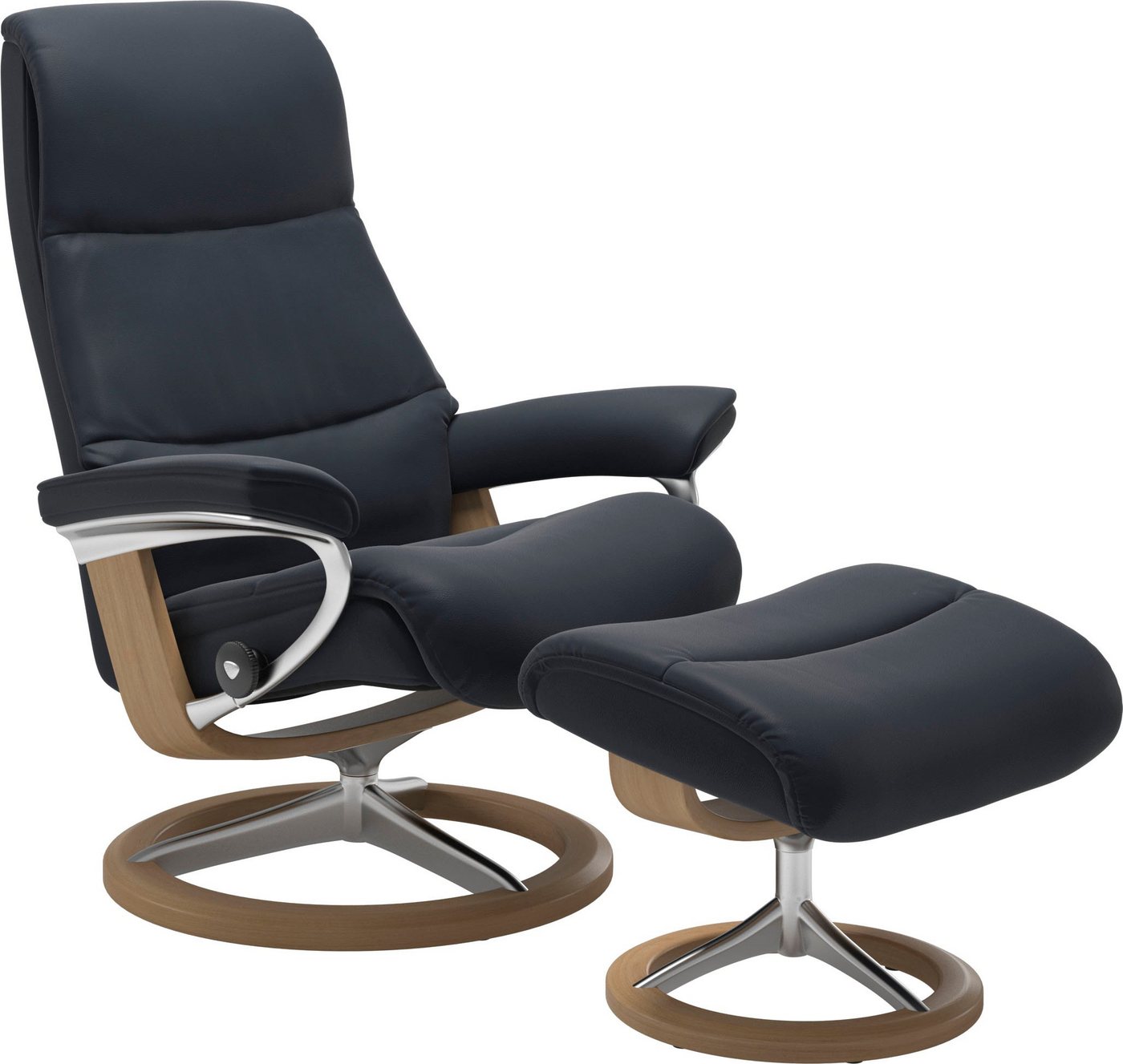 Stressless® Relaxsessel View (Set, Relaxsessel mit Hocker), mit Signature Base, Größe M,Gestell Eiche von Stressless®