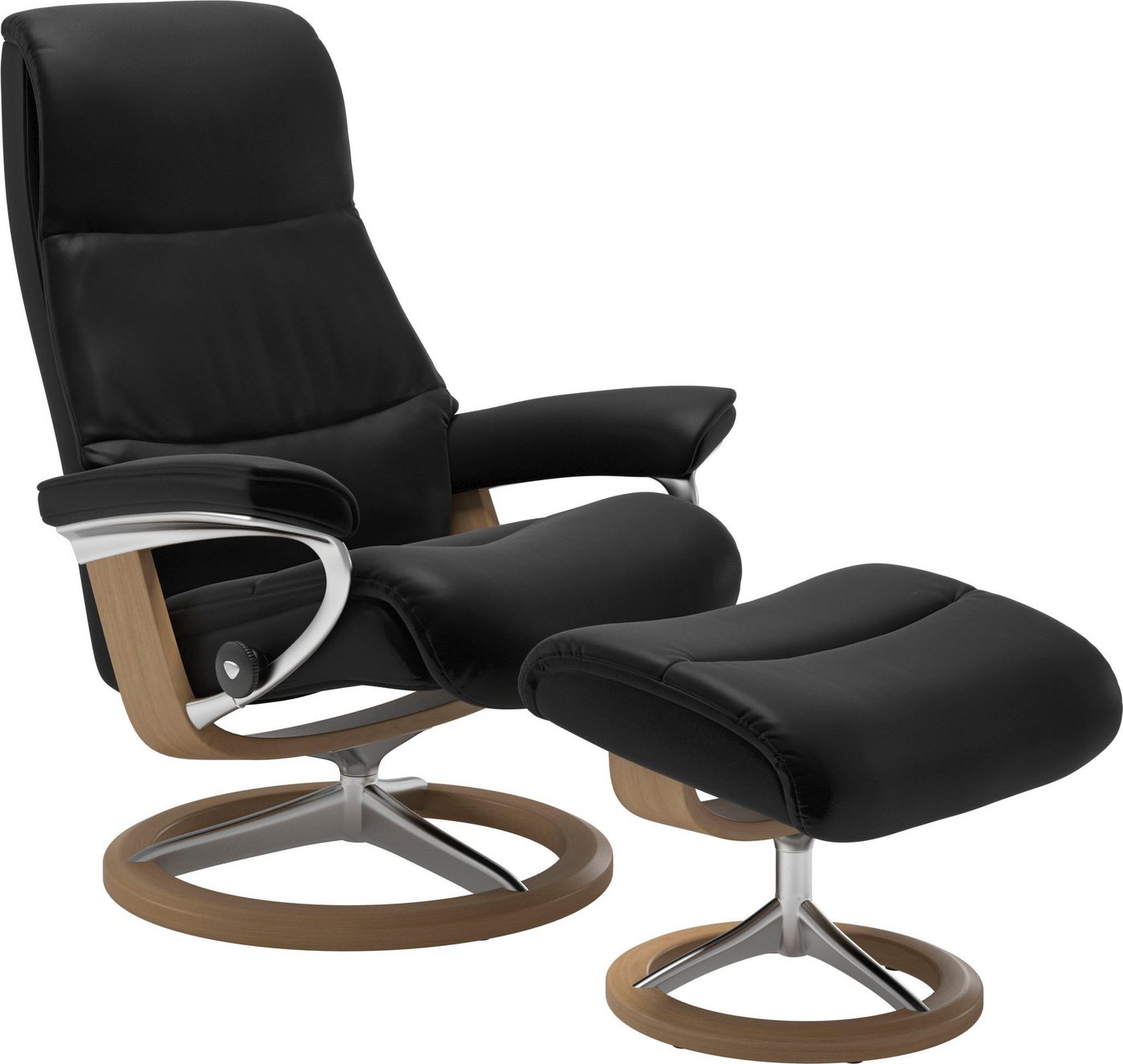 Stressless® Relaxsessel View (Set, Relaxsessel mit Hocker), mit Signature Base, Größe M,Gestell Eiche von Stressless®