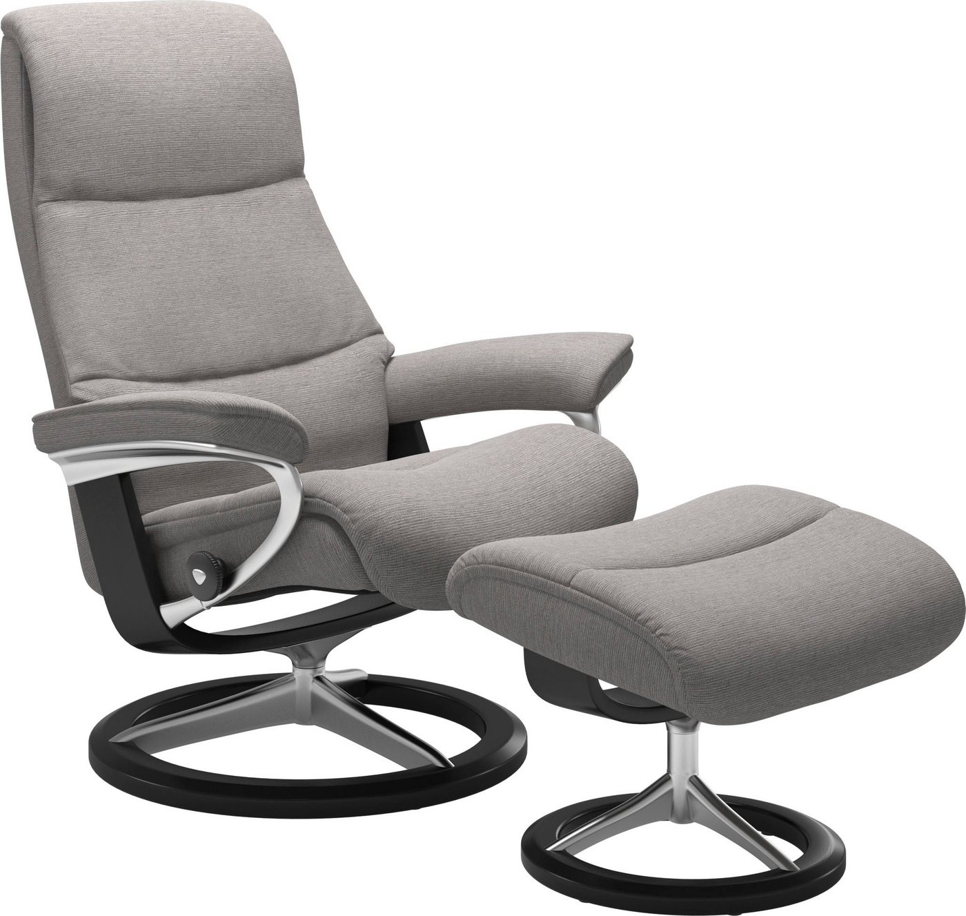 Stressless® Relaxsessel View (Set, Relaxsessel mit Hocker), mit Signature Base, Größe M,Gestell Schwarz von Stressless®