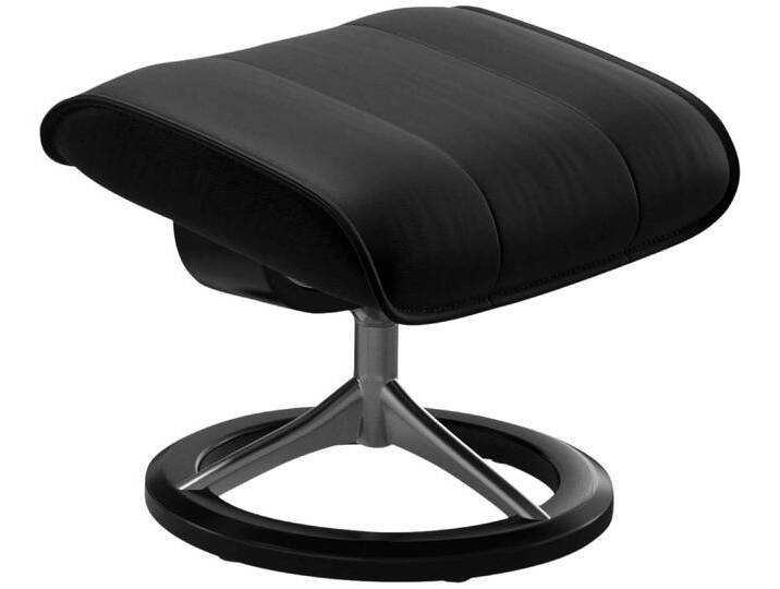 Fußhocker STRESSLESS Admiral , schwarz (schwarz batick), B:55cm H:41cm T:39cm, Leder BATICK: BATICK ist ein leicht korrigiertes, durchgefärbtes und genarbtes Möbelleder, bei dem die meisten Unebenheiten und Spuren in der Regel entfernt wurden., Hocker, mit Signature Base, Gestell Schwarz von Stressless