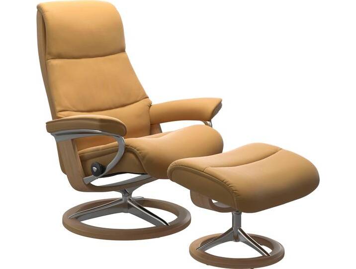 Fußhocker STRESSLESS View , gelb (honey paloma), B:57cm H:43cm T:47cm, Hocker, mit Signature Base,Gestell Eiche von Stressless