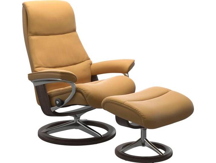 Fußhocker STRESSLESS View , gelb (honey paloma), B:57cm H:43cm T:47cm, Hocker, mit Signature Base,Gestell Wenge von Stressless