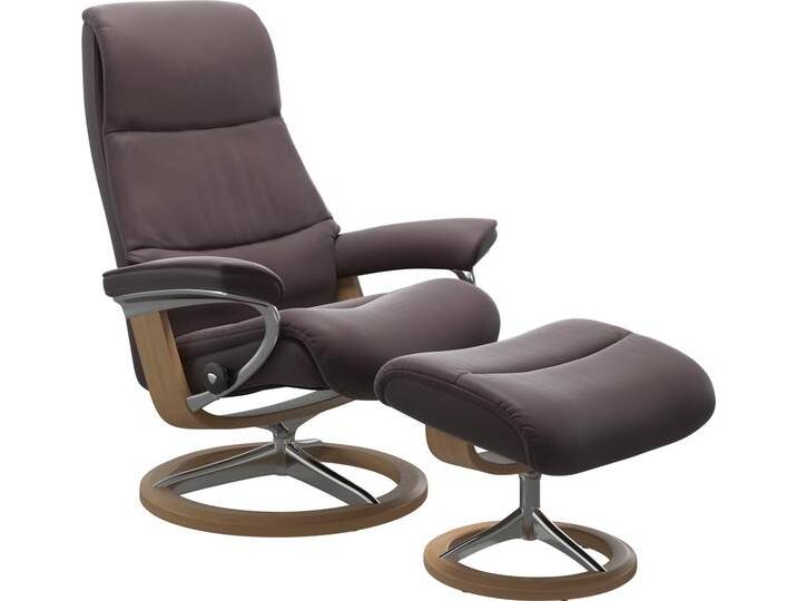 Fußhocker STRESSLESS View , rot (bordeaux paloma), B:57cm H:43cm T:47cm, Hocker, mit Signature Base,Gestell Eiche von Stressless