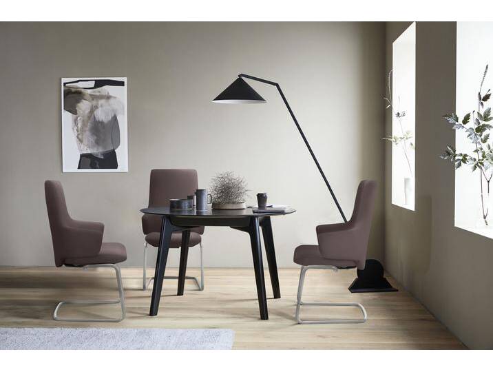 Polsterstuhl STRESSLESS Laurel , braun (chocolate paloma, schwarz matt), B:58cm H:105cm T:60cm, Leder PALOMA: PALOMA ist ein durchgefärbtes Semianilin-Möbelleder mit natürlicher Narbung., Stühle, High Back mit Armlehne, Größe L, mit Beinen aus Stahl in Schwarz matt von Stressless