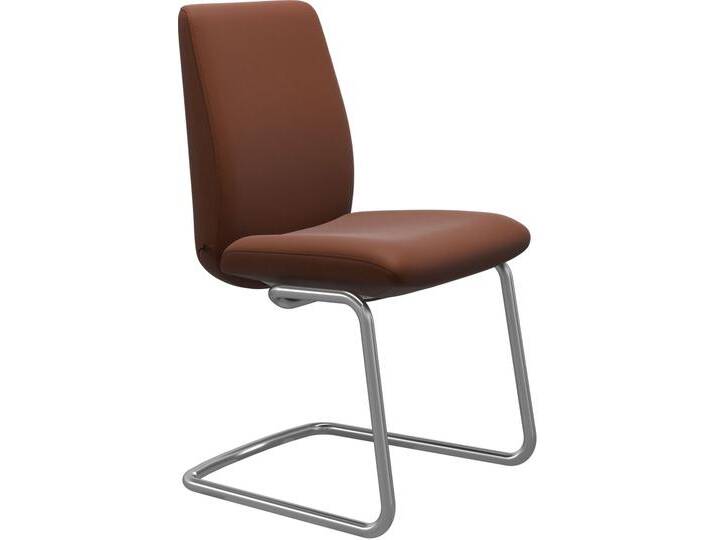 Polsterstuhl STRESSLESS Laurel , braun (copper paloma, schwarz matt), B:53cm H:92cm T:59cm, Leder PALOMA: PALOMA ist ein durchgefärbtes Semianilin-Möbelleder mit natürlicher Narbung., Stühle, Low Back, Größe L, mit Beinen aus Stahl in Schwarz matt von Stressless
