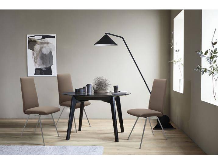 Polsterstuhl STRESSLESS Laurel , braun (mole batick, schwarz matt), B:57cm H:105cm T:60cm, Leder BATICK: BATICK ist ein leicht korrigiertes, durchgefärbtes und genarbtes Möbelleder, bei dem die meisten Unebenheiten und Spuren in der Regel entfernt wurden., Stühle, High Back, Größe M, mit Beinen aus Stahl in Schwarz matt von Stressless