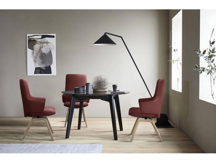 Polsterstuhl STRESSLESS Laurel , rot (cherry paloma, schwarz), B:58cm H:105cm T:60cm, Leder PALOMA: PALOMA ist ein durchgefärbtes Semianilin-Möbelleder mit natürlicher Narbung., Stühle, High Back mit Armlehne, Größe L, mit schräggestellten Beinen von Stressless