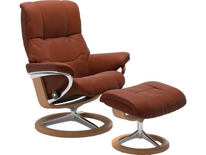 Relaxsessel STRESSLESS Mayfair , braun (copper paloma), B:83cm H:102cm T:73cm, Leder BATICK: BATICK ist ein leicht korrigiertes, durchgefärbtes und genarbtes Möbelleder, bei dem die meisten Unebenheiten und Spuren in der Regel entfernt wurden., Leder PALOMA: PALOMA ist ein durchgefärbtes Semianilin-Möbelleder mit natürlicher Narbung., ROHLEDER Stoff Q2 FARON: Ein fester zuverlässiger Bouclu00e9 mit einem strukturierten Aussehen und einer komfortablen Oberfläche (100% Polyester im Flor, Grundgewebe: 50% Polyester, 50% Polyacryl), Microfaser DINAMICA (88% Polyester, 12% Polyurethan), Sessel, mit Signature Base, Größe S, M & L, Gestell Eiche von Stressless