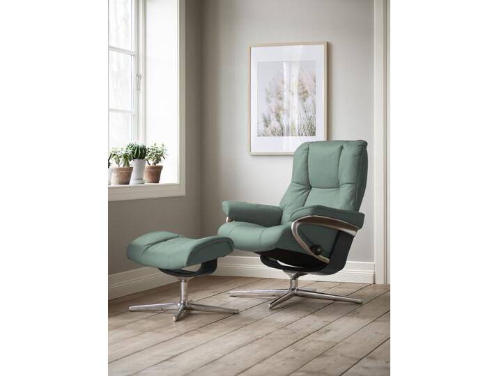 Relaxsessel STRESSLESS Mayfair , grün (aqua grün paloma), B:83cm H:102cm T:74cm, Leder PALOMA: PALOMA ist ein durchgefärbtes Semianilin-Möbelleder mit natürlicher Narbung., Sessel, mit Cross Base, Größe S, M & L, Holzakzent Schwarz von Stressless