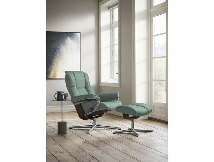 Relaxsessel STRESSLESS Mayfair , grün (aqua grün paloma), B:92cm H:103cm T:79cm, Leder PALOMA: PALOMA ist ein durchgefärbtes Semianilin-Möbelleder mit natürlicher Narbung., Sessel, mit Cross Base, Größe S, M & L, Holzakzent Braun von Stressless