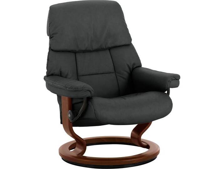 Relaxsessel STRESSLESS Ruby , schwarz (schwarz batick), B:79cm H:98cm T:76cm, Leder BATICK: BATICK ist ein leicht korrigiertes, durchgefärbtes und genarbtes Möbelleder, bei dem die meisten Unebenheiten und Spuren in der Regel entfernt wurden., Leder PALOMA: PALOMA ist ein durchgefärbtes Semianilin-Möbelleder mit natürlicher Narbung., Sessel, mit Classic Base, Größe M, Gestell Eiche, Wenge, Braun & Schwarz von Stressless
