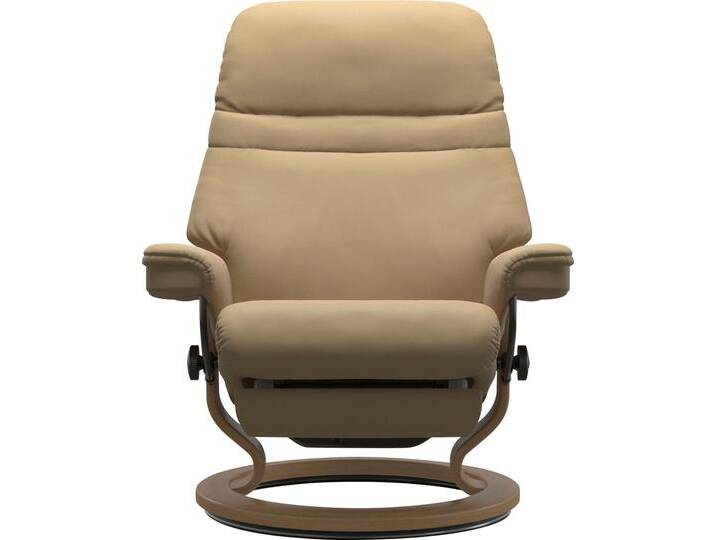 Relaxsessel STRESSLESS Sunrise , beige (sand paloma), B:88cm H:103cm T:78cm, Leder BATICK: BATICK ist ein leicht korrigiertes, durchgefärbtes und genarbtes Möbelleder, bei dem die meisten Unebenheiten und Spuren in der Regel entfernt wurden.;Leder PALOMA: PALOMA ist ein durchgefärbtes Semianilin-Möbelleder mit natürlicher Narbung.;ROHLEDER Stoff Q2 FARON: Ein fester zuverlässiger Bouclé mit einem strukturierten Aussehen und einer komfortablen Oberfläche (100% Polyester im Flor, Grundgewebe: 50% Polyester, 50% Polyacryl);Struktur fein JASMINE (90% Polyester, 10% Baumwolle), Sessel, elektrisch verstellbar, optional 2-motorisch, Größe M & L von Stressless