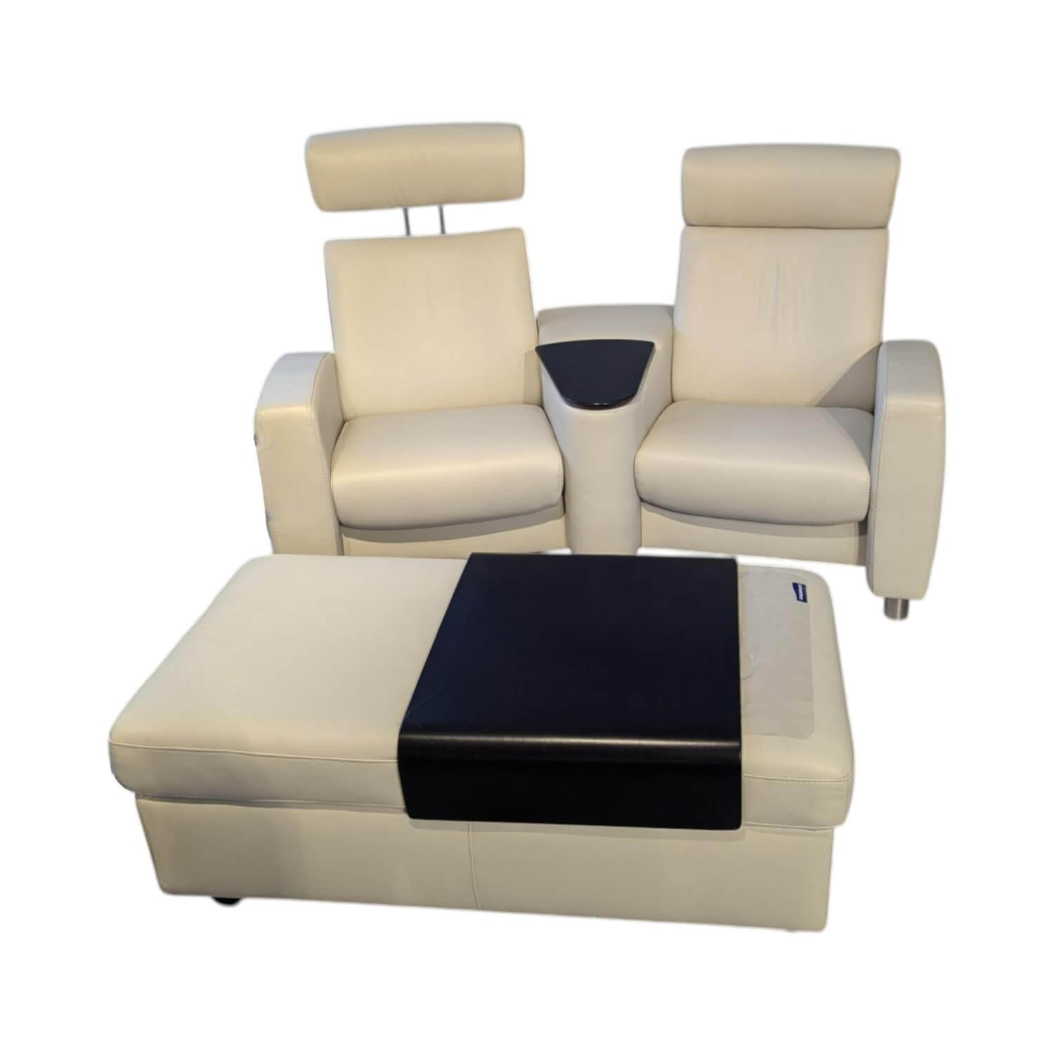 Sofa Arion Leder Paloma Light Grey Grau Stahlfuß 001 Edelstahl Poliert Holzteile... Sofa Arion Leder Paloma Light Grey Grau Stahlfuß 001 Edelstahl Poliert Holzteile... von Stressless