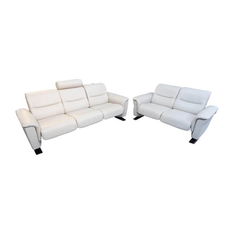 Sofagruppe Panorama Leder Cori Fog Grau Beige Holbogen Wenge Mit Balance Adapt U... von Stressless