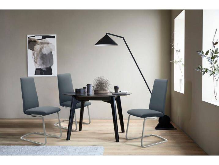 Stressless® Polsterstuhl Laurel, High Back, Größe M, mit Beinen aus Stahl in Schwarz matt, blau, atlantic blue BATICK von Stressless