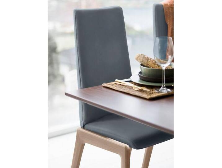 Stressless® Polsterstuhl Laurel, High Back, Größe M, mit abgerundeten Beinen in Eiche natur, blau, atlantic blue BATICK von Stressless