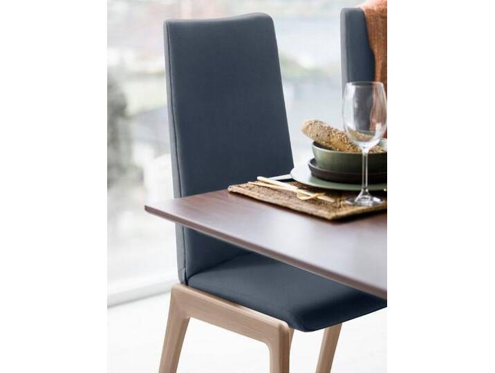 Stressless® Polsterstuhl Laurel, High Back, Größe M, mit abgerundeten Beinen in Eiche natur, blau, blue DINAMICA von Stressless