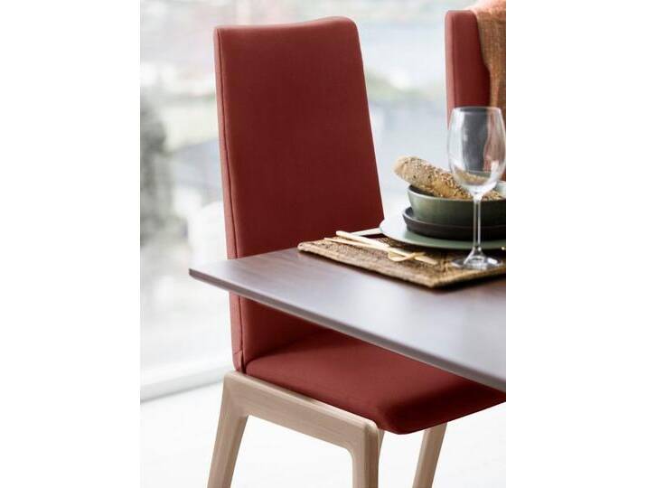Stressless® Polsterstuhl Laurel, High Back, Größe M, mit abgerundeten Beinen in Eiche natur, rot, red DINAMICA von Stressless