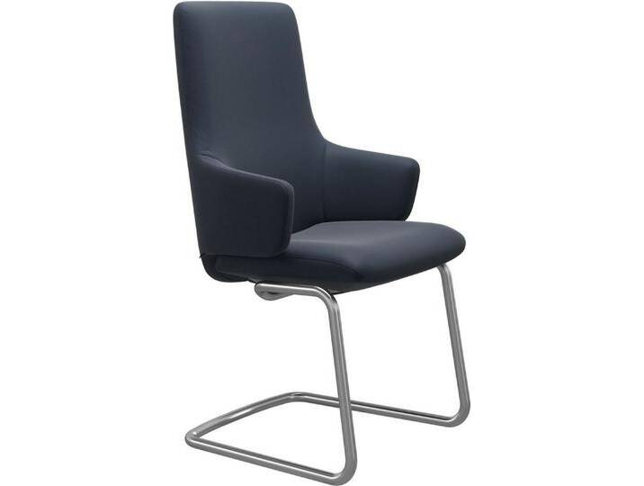 Stressless® Polsterstuhl Laurel, High Back mit Armlehne, Größe L, mit Beinen aus Stahl in Chrom matt, blau, oxford blue PALOMA von Stressless