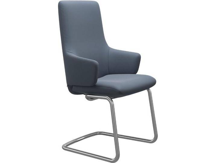 Stressless® Polsterstuhl Laurel, High Back mit Armlehne, Größe L, mit Beinen aus Stahl in Chrom matt, blau, sparrow blue PALOMA von Stressless