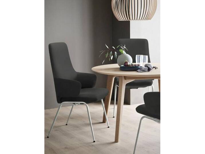 Stressless® Polsterstuhl Laurel, High Back mit Armlehne, Größe L, mit Beinen aus Stahl in Schwarz matt, grau, charcoal DINAMICA von Stressless