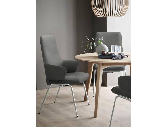 Stressless® Polsterstuhl Laurel, High Back mit Armlehne, Größe L, mit Beinen aus Stahl in Schwarz matt, grau, dark grey DINAMICA von Stressless