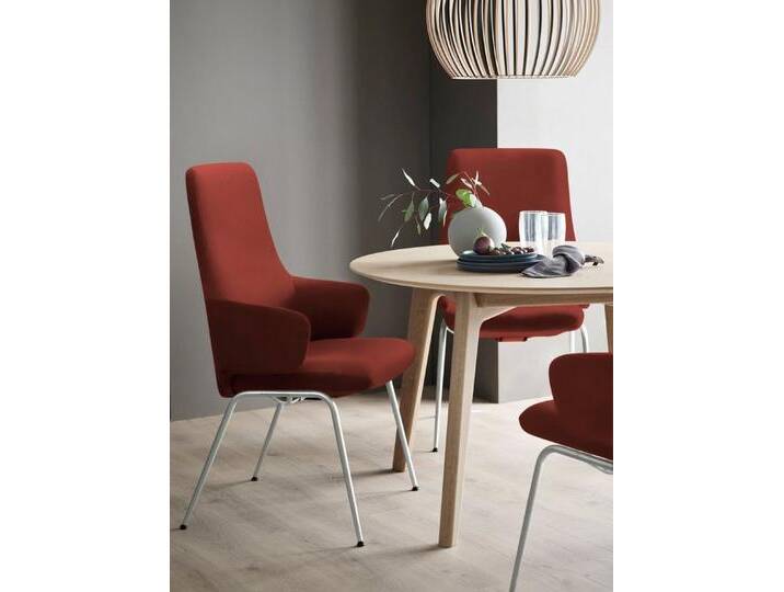 Stressless® Polsterstuhl Laurel, High Back mit Armlehne, Größe L, mit Beinen aus Stahl in Schwarz matt, rot, red DINAMICA von Stressless
