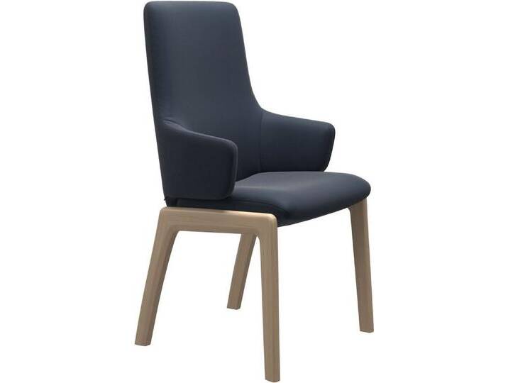 Stressless® Polsterstuhl Laurel, High Back mit Armlehne, Größe L, mit abgerundeten Beinen in Walnuss, blau, oxford blue PALOMA von Stressless