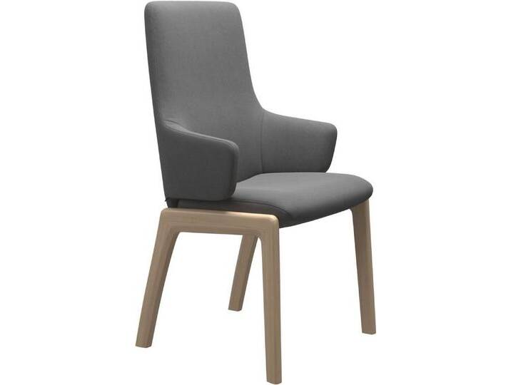 Stressless® Polsterstuhl Laurel, High Back mit Armlehne, Größe L, mit abgerundeten Beinen in Walnuss, grau, dark grey DINAMICA von Stressless