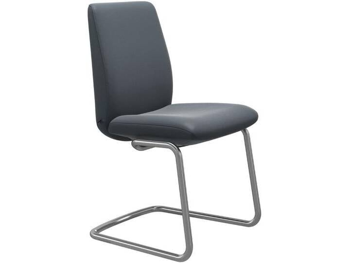 Stressless® Polsterstuhl Laurel, Low Back, Größe L, mit Beinen aus Stahl in Schwarz matt, blau, atlantic blue BATICK von Stressless