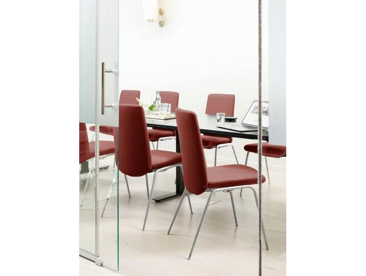 Stressless® Polsterstuhl Laurel, Low Back, Größe M, mit Beinen aus Stahl in Schwarz matt, rot, red DINAMICA von Stressless