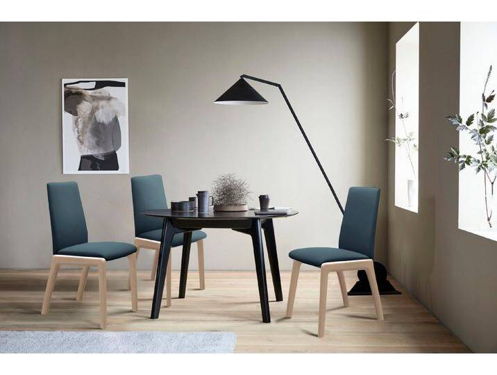 Stressless® Polsterstuhl Laurel, Low Back, Größe M, mit abgerundeten Beinen in Walnuss, blau, blue DINAMICA von Stressless