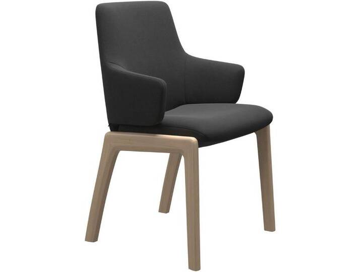 Stressless® Polsterstuhl Laurel, Low Back mit Armlehne, Größe L, abgerundete Beine in Eiche gekalkt, grau, charcoal DINAMICA von Stressless