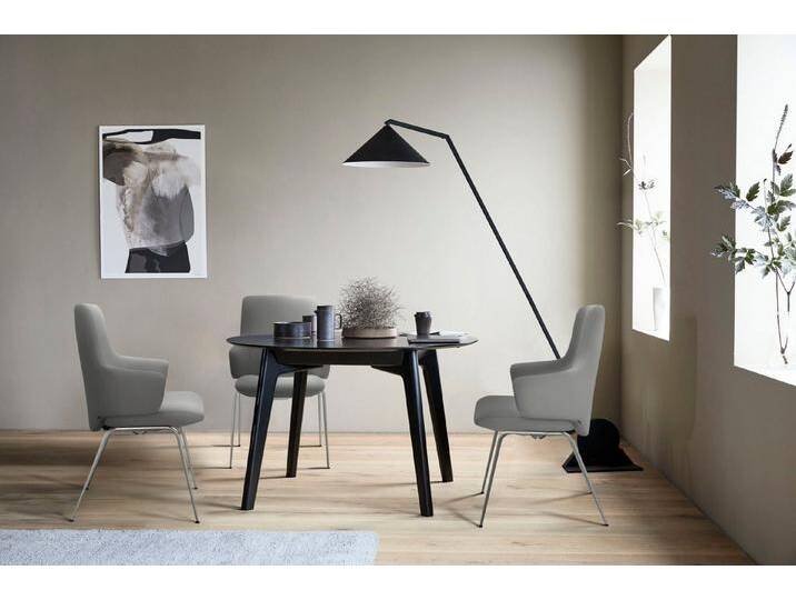 Stressless® Polsterstuhl Laurel, Low Back mit Armlehne, Größe L, mit Beinen aus Stahl in Chrom matt, grau, wild dove BATICK von Stressless