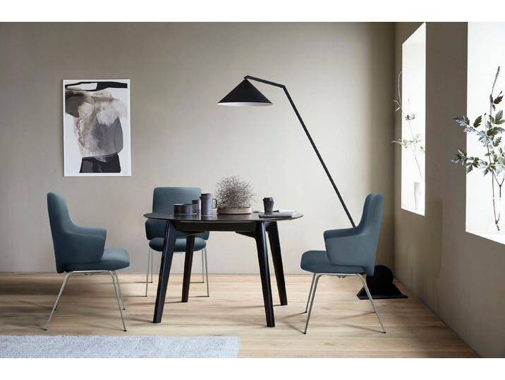 Stressless® Polsterstuhl Laurel, Low Back mit Armlehne, Größe L, mit Beinen aus Stahl in Schwarz matt, blau, blue DINAMICA von Stressless