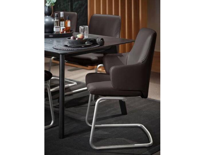 Stressless® Polsterstuhl Laurel, Low Back mit Armlehne, Größe L, mit Beinen aus Stahl in Schwarz matt, braun, chocolate PALOMA von Stressless