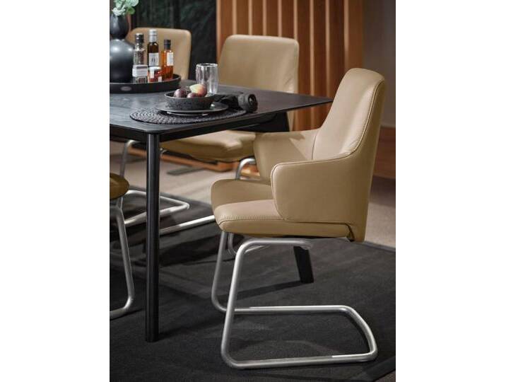 Stressless® Polsterstuhl Laurel, Low Back mit Armlehne, Größe L, mit Beinen aus Stahl in Schwarz matt, braun, sand PALOMA von Stressless