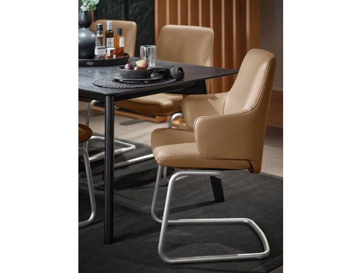 Stressless® Polsterstuhl Laurel, Low Back mit Armlehne, Größe L, mit Beinen aus Stahl in Schwarz matt, braun, taupe PALOMA von Stressless