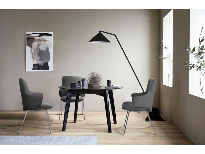Stressless® Polsterstuhl Laurel, Low Back mit Armlehne, Größe L, mit Beinen aus Stahl in Schwarz matt, grau, grey BATICK von Stressless