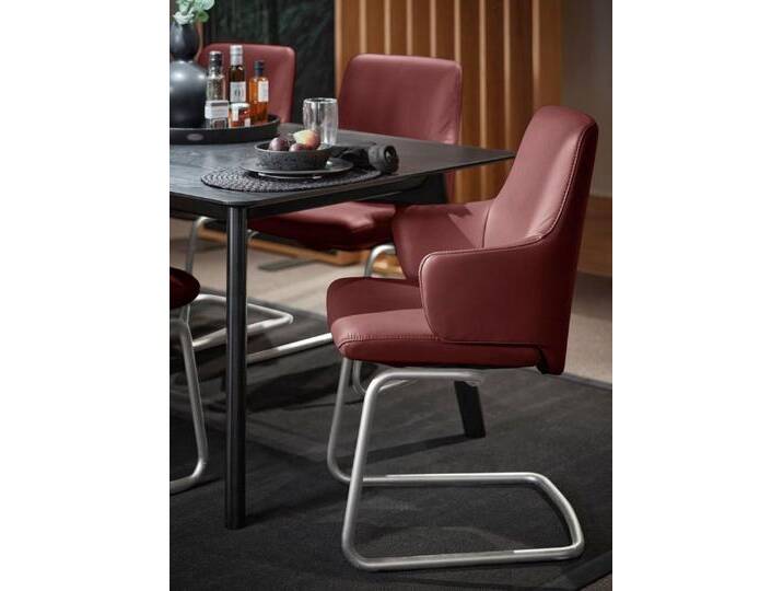 Stressless® Polsterstuhl Laurel, Low Back mit Armlehne, Größe L, mit Beinen aus Stahl in Schwarz matt, rot, cherry PALOMA von Stressless
