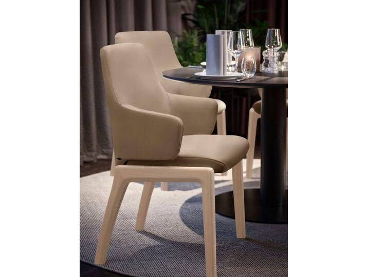 Stressless® Polsterstuhl Laurel, Low Back mit Armlehne, Größe L, mit abgerundeten Beinen in Schwarz, braun, almond PALOMA von Stressless
