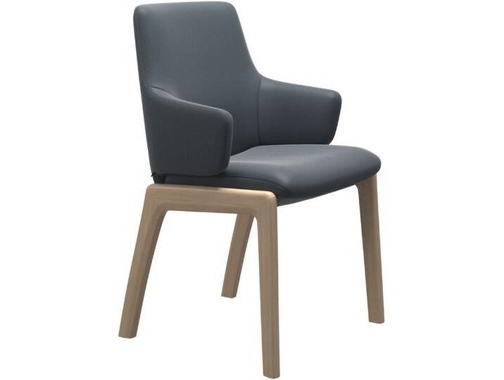 Stressless® Polsterstuhl Laurel, Low Back mit Armlehne, Größe L, mit abgerundeten Beinen in Walnuss, blau, atlantic blue BATICK von Stressless