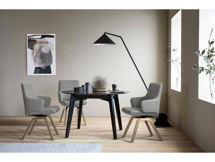 Stressless® Polsterstuhl Laurel, Low Back mit Armlehne, Größe L, mit schräggestellten Beinen in Eiche, grau, wild dove BATICK von Stressless